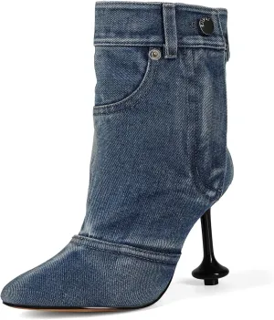 Saint Leia Women's Round Heel Ankle Boots Round Toe Pull-Up Tabs Sexy Dress Boot