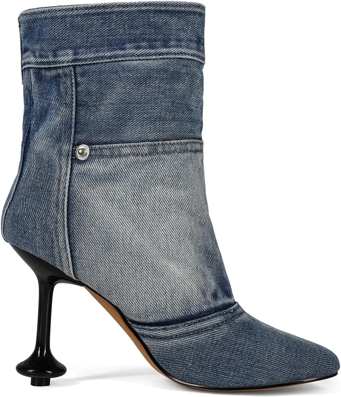Saint Leia Women's Round Heel Ankle Boots Round Toe Pull-Up Tabs Sexy Dress Boot