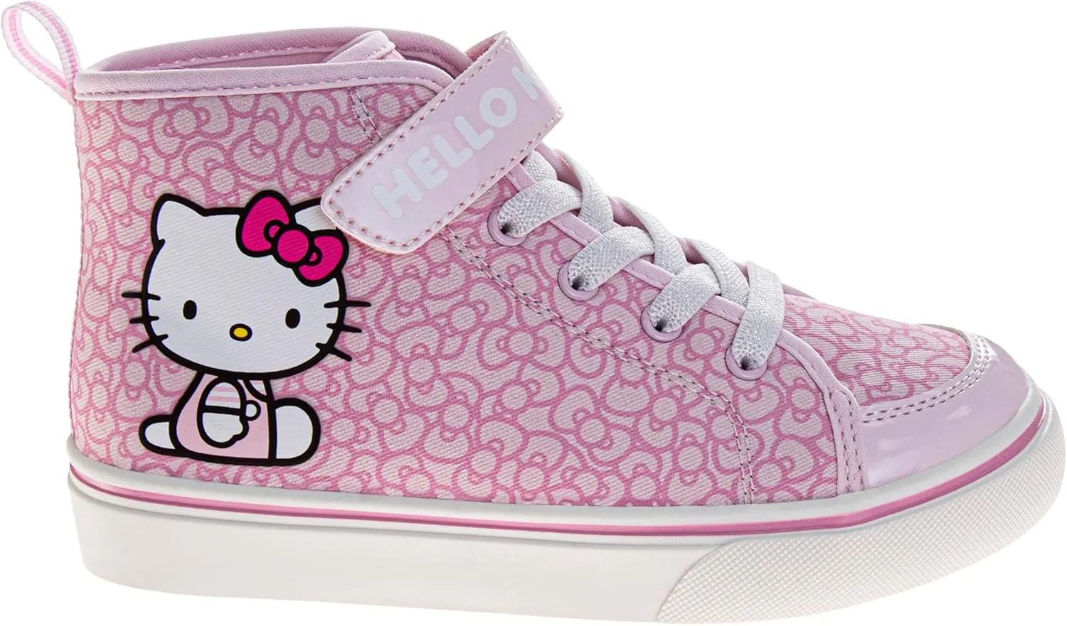 Sanrio Hello Kitty High Top Sneakers for Girls - Kids Sneaker Ankle Hightops Lightweight Breathable Fashion Shoes (Sizes: 11-13 Little Kid / 1-4 Big Kid)