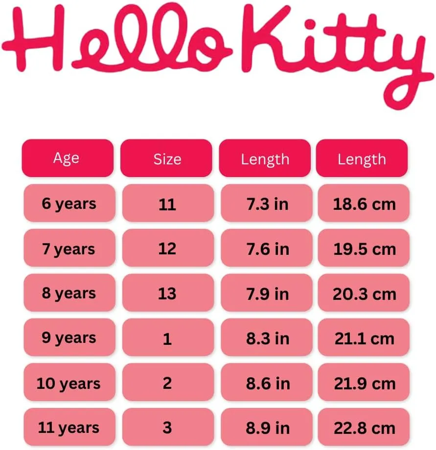 Sanrio Hello Kitty High Top Sneakers for Girls - Kids Sneaker Ankle Hightops Lightweight Breathable Fashion Shoes (Sizes: 11-13 Little Kid / 1-4 Big Kid)