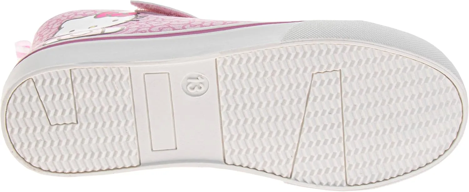Sanrio Hello Kitty High Top Sneakers for Girls - Kids Sneaker Ankle Hightops Lightweight Breathable Fashion Shoes (Sizes: 11-13 Little Kid / 1-4 Big Kid)