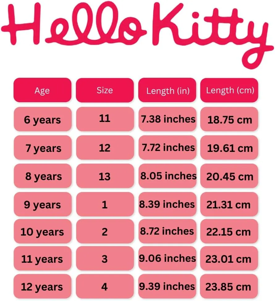 Sanrio Hello Kitty Sneakers for Girls - Kids Lightweight Athletic Breathable Casual Shoes (Little Kid - Big Kid)