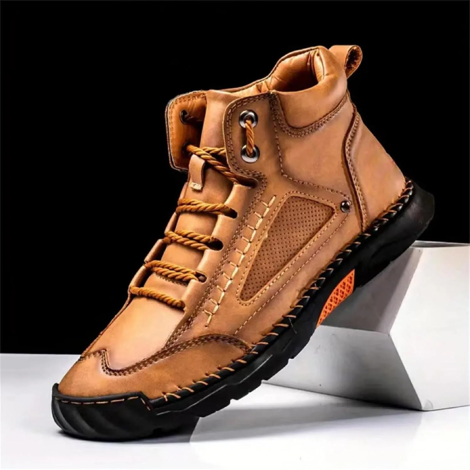 Sawbehind Mens Boots Comfortable Arch Support Handmade Waterproof Boots Casual Lightweight Hiking Outdoor Walking Sneakers