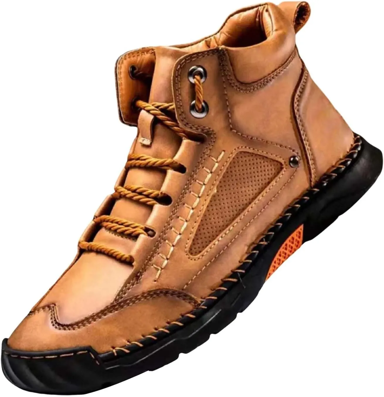Sawbehind Mens Boots Comfortable Arch Support Handmade Waterproof Boots Casual Lightweight Hiking Outdoor Walking Sneakers