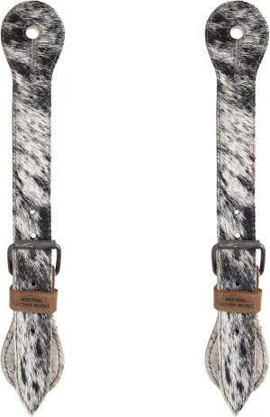 Set of 2 Single-Ply Spur Straps for Cowboy Boots, For Horse Rides, Equestrian Accessories, Full Grain Leather, Handmade, Furry