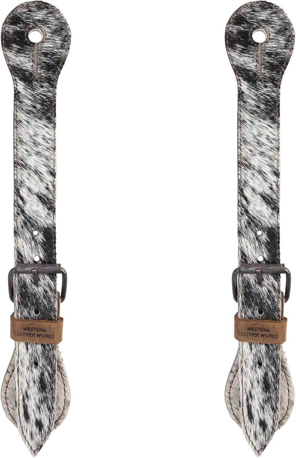 Set of 2 Single-Ply Spur Straps for Cowboy Boots, For Horse Rides, Equestrian Accessories, Full Grain Leather, Handmade, Furry