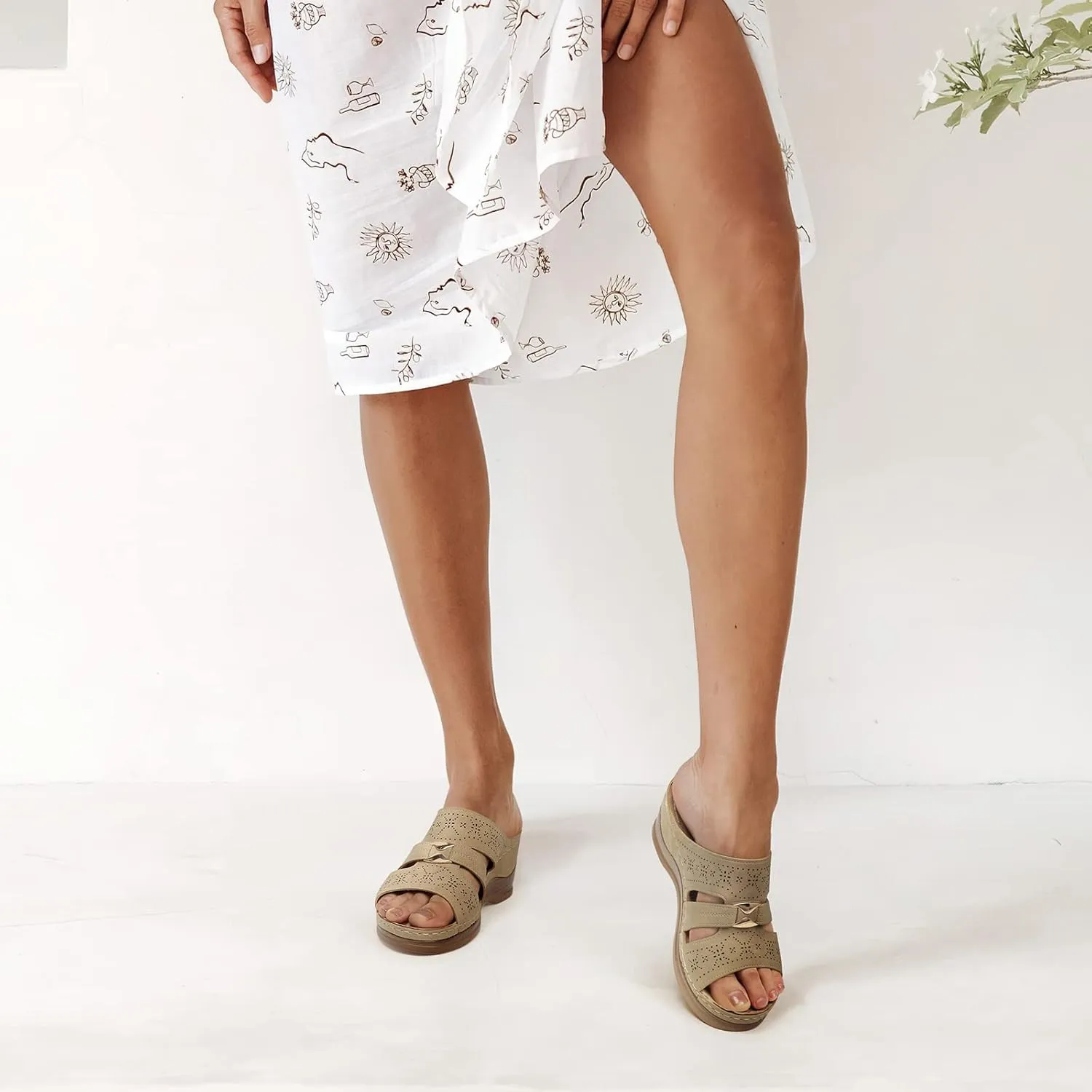 SHIBEVER Wedge Sandals for Dressy Women Platform Summer Womens Low Heels Arch Support Sandal