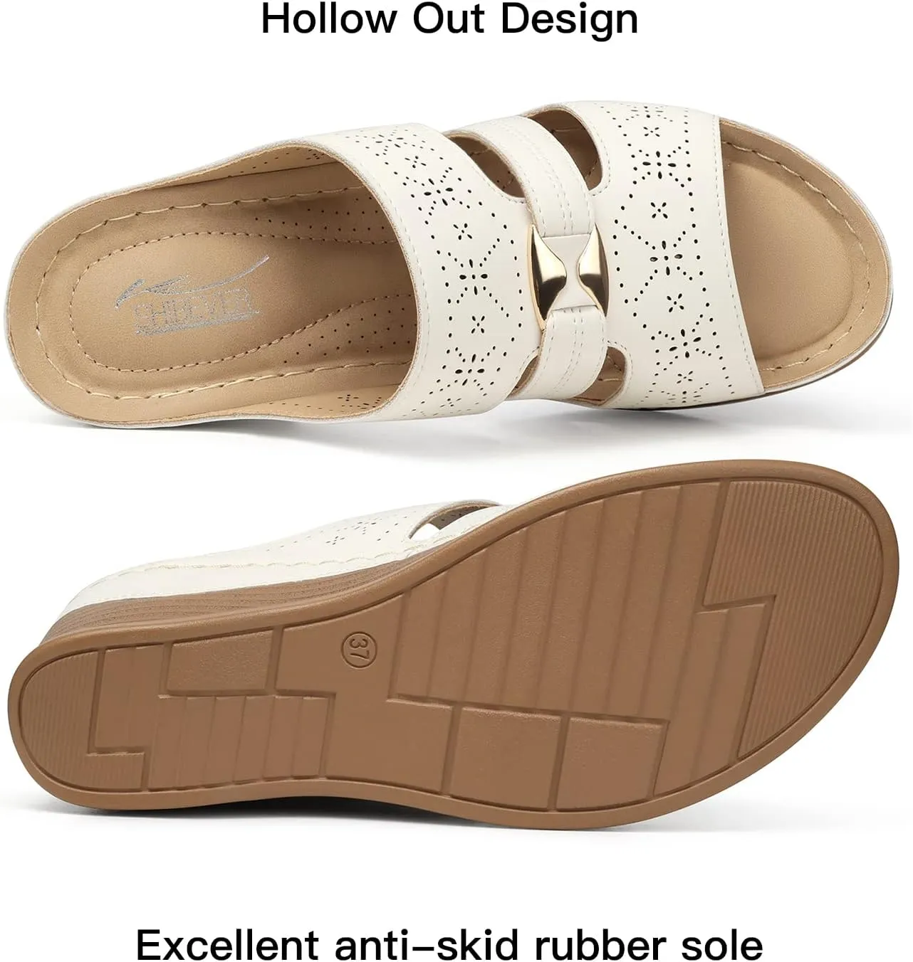 SHIBEVER Wedge Sandals for Dressy Women Platform Summer Womens Low Heels Arch Support Sandal