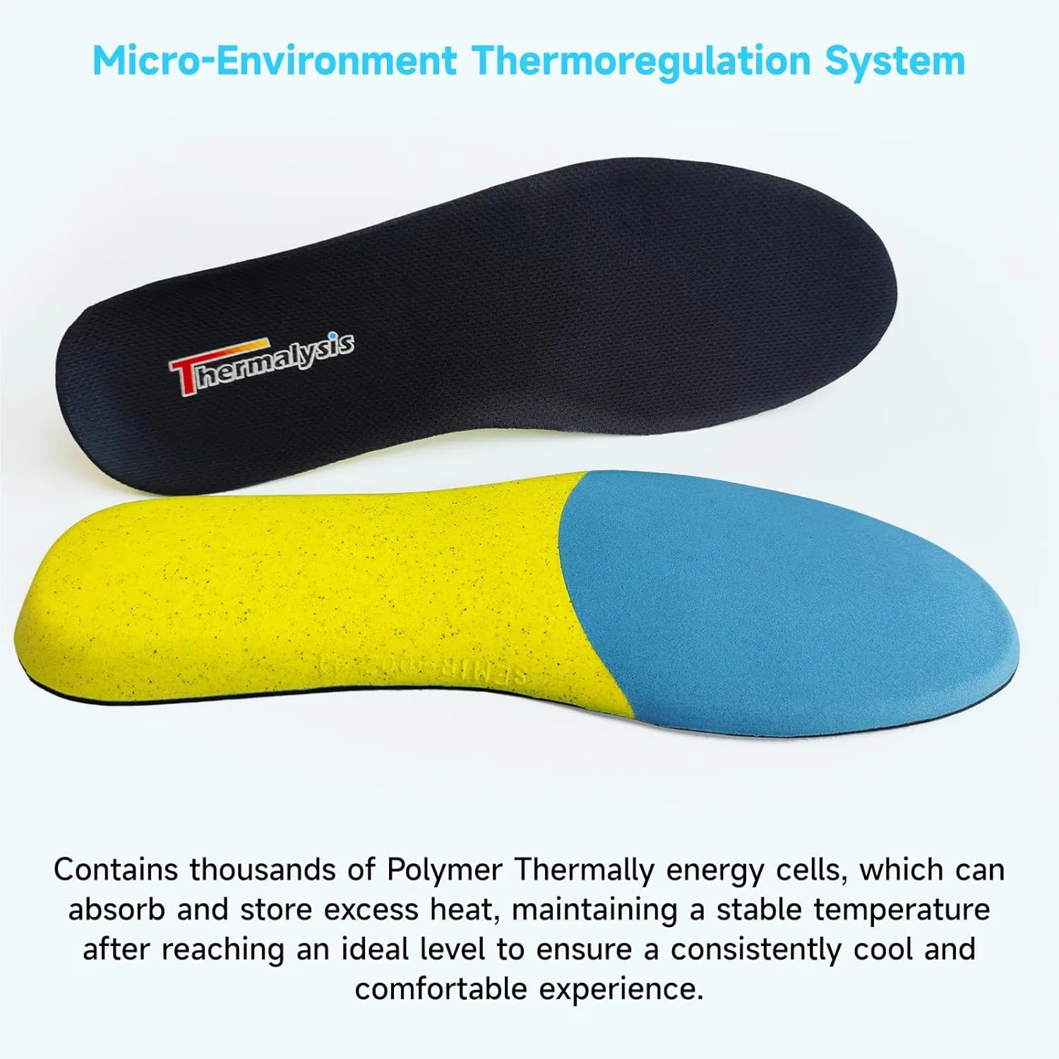Shoe Inserts, Thermalysis Aire Thermostatic Insoles, Relieve Fatigue, Breathable Insoles, Cushion Insoles, Comfort and Not stuffy for Long-Term use, Cool Insoles Man/Woman (Mens 10 1/2-(285mm))