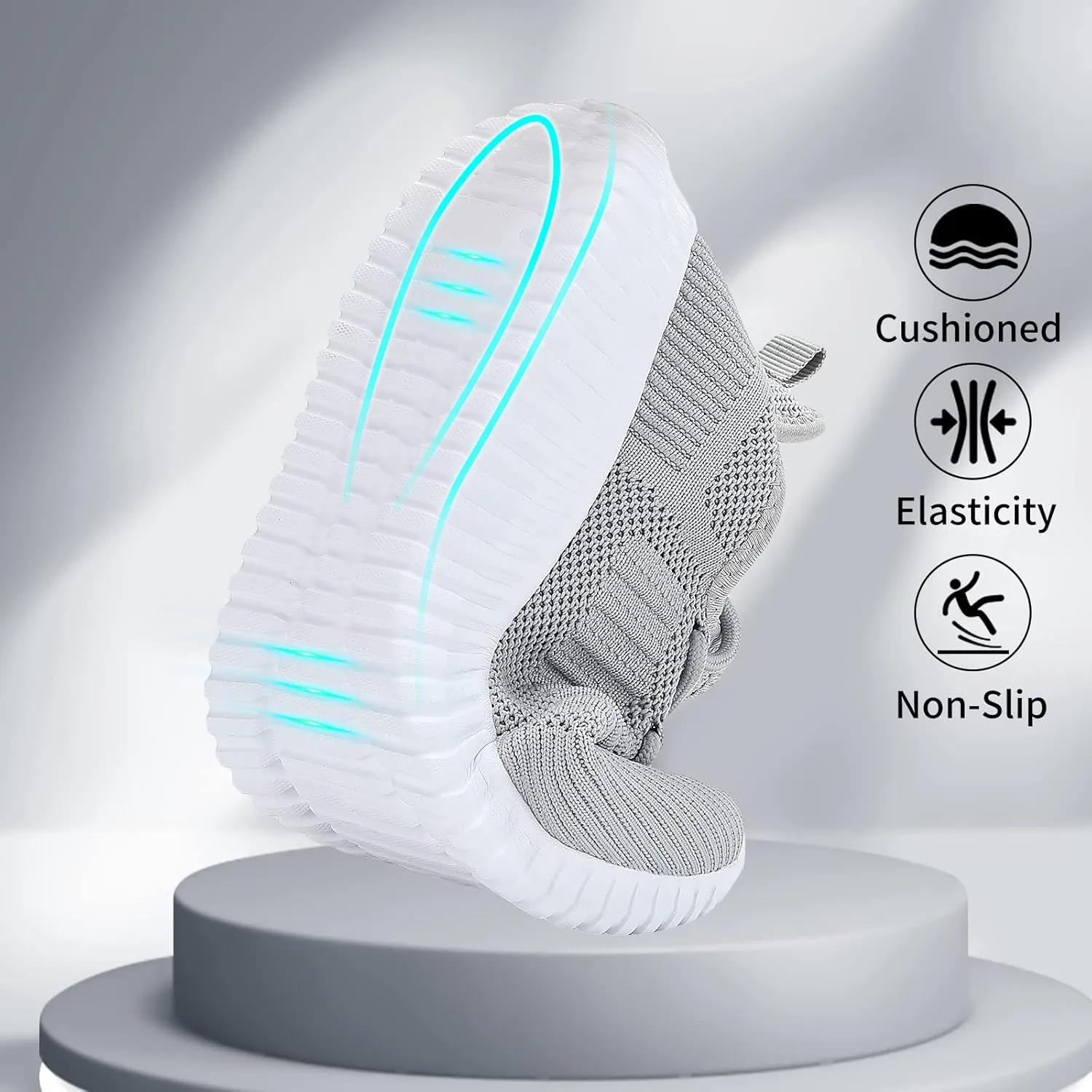 SK·TRIP Women's Walking Shoes Lightweight Breathable Flying Woven Mesh Upper Casual Jogging Shoes Ladies Tennis Shoes Workout Footwear Non-Slip Gym Sneakers for Women