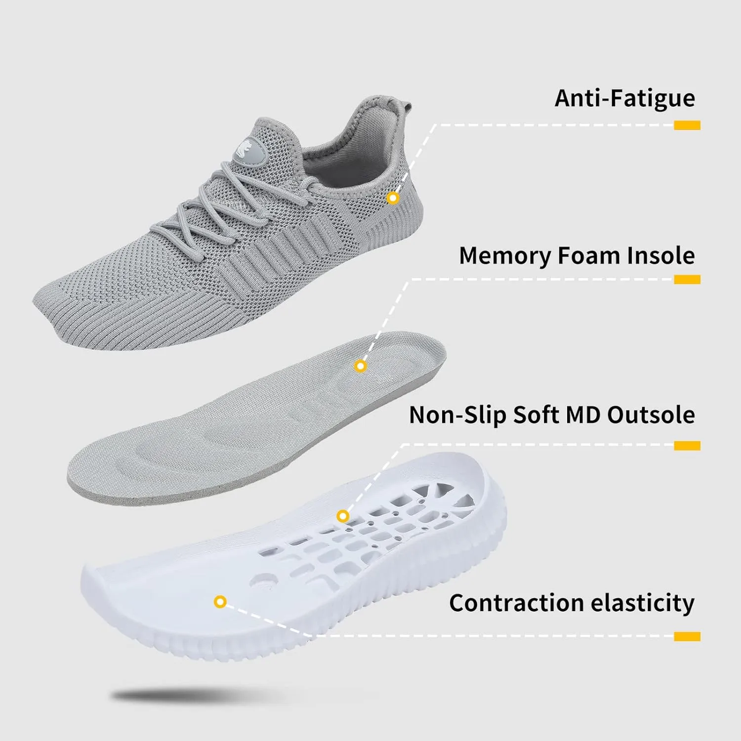 SK·TRIP Women's Walking Shoes Lightweight Breathable Flying Woven Mesh Upper Casual Jogging Shoes Ladies Tennis Shoes Workout Footwear Non-Slip Gym Sneakers for Women