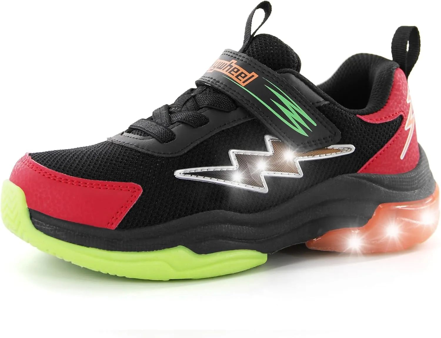 SKYWHEEL Kids Sneakers for Boys Light Up Shoes with Switch Tennis Running Athletic Shoes Toddler Size 10 to Big Kids Size 5