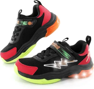 SKYWHEEL Kids Sneakers for Boys Light Up Shoes with Switch Tennis Running Athletic Shoes Toddler Size 10 to Big Kids Size 5