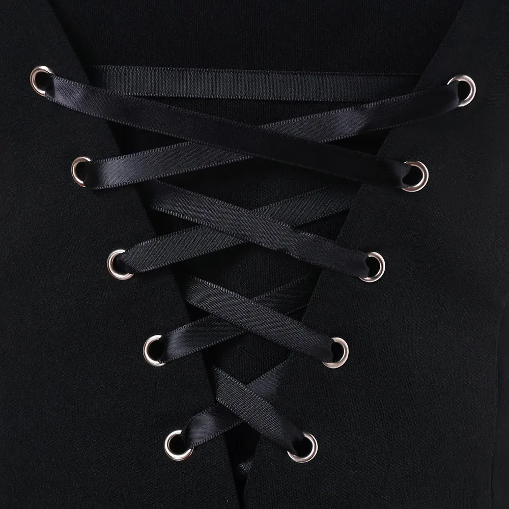 Sleeveless Lace-up A-line Women Top