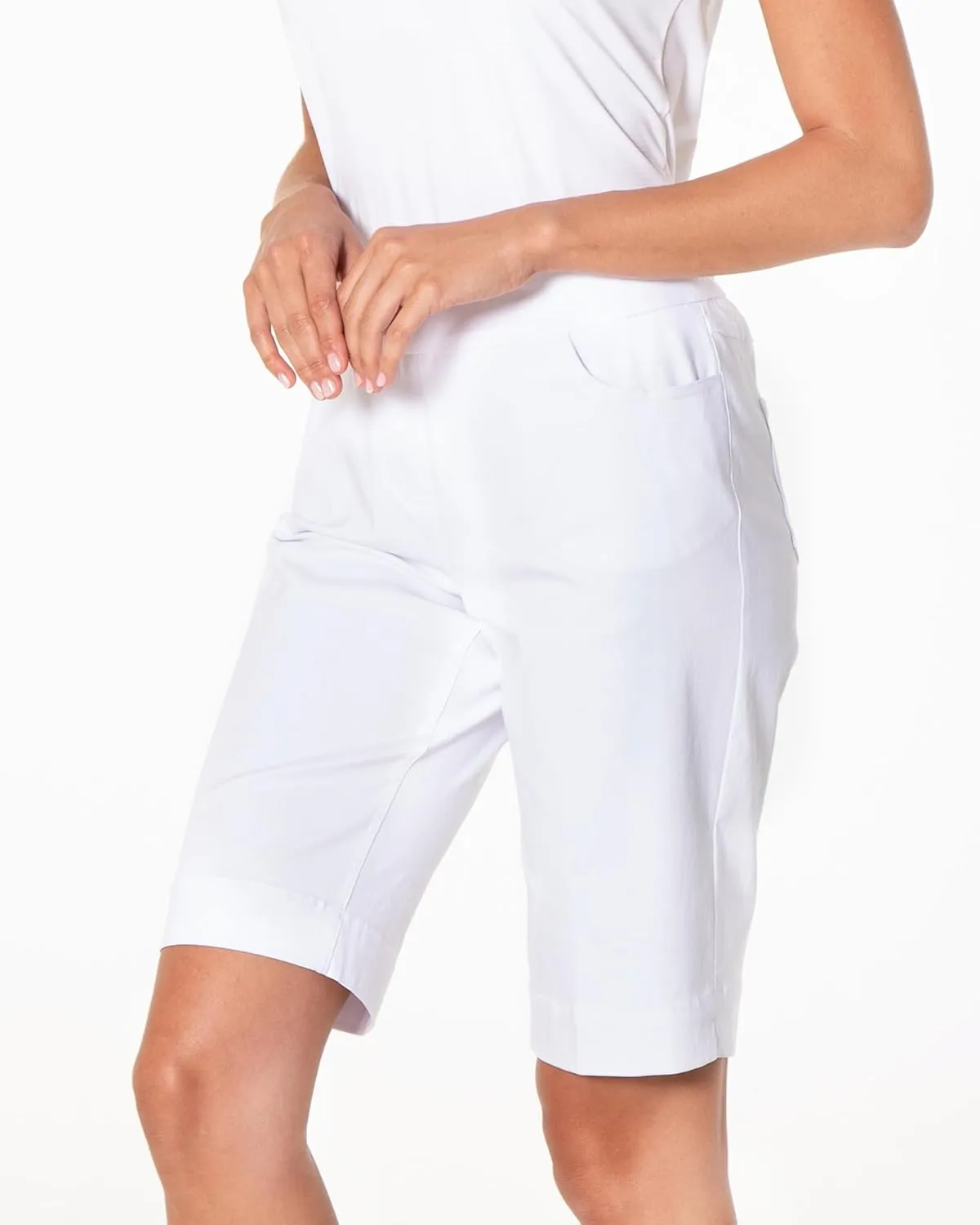 SLIM-SATION Women's Golf Wide Band Pull On Short with Real Pockets