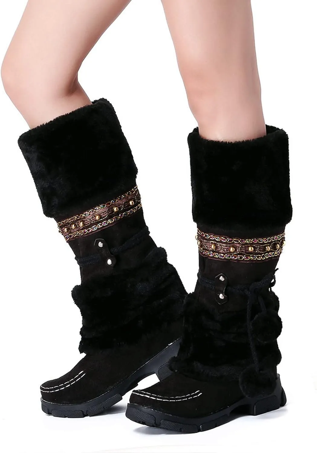 Snow Boots Cute Snow Boots for Women Waterproof Warm Non Slip Snow Boots for Women Wide Extra Wide Calf Womens Snow Boots Winter Womens Boots Snow Womens Winter Ankle Boots