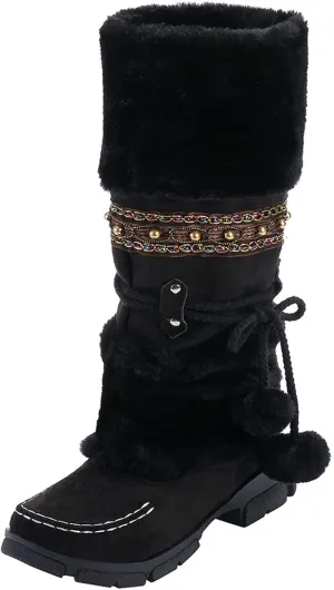 Snow Boots Cute Snow Boots for Women Waterproof Warm Non Slip Snow Boots for Women Wide Extra Wide Calf Womens Snow Boots Winter Womens Boots Snow Womens Winter Ankle Boots