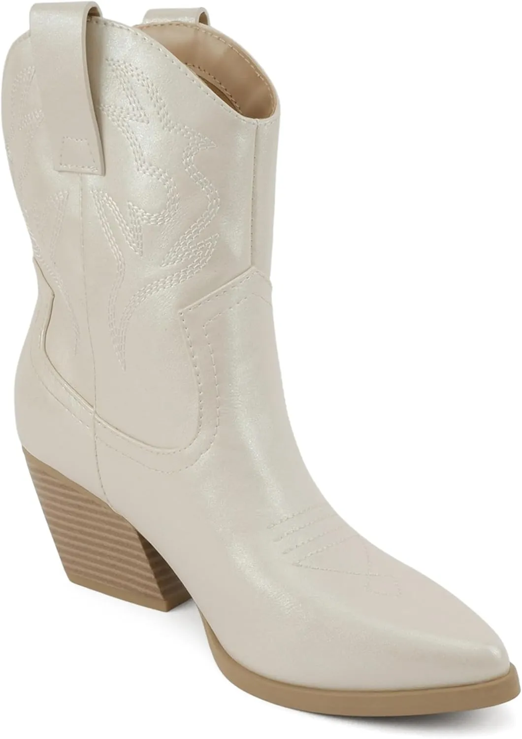 Soda “BLAZING” ~ Women Western Bootie Pointe Toe with Low Heel (Wide Fit Available)