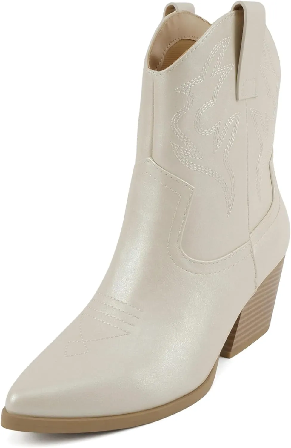 Soda “BLAZING” ~ Women Western Bootie Pointe Toe with Low Heel (Wide Fit Available)