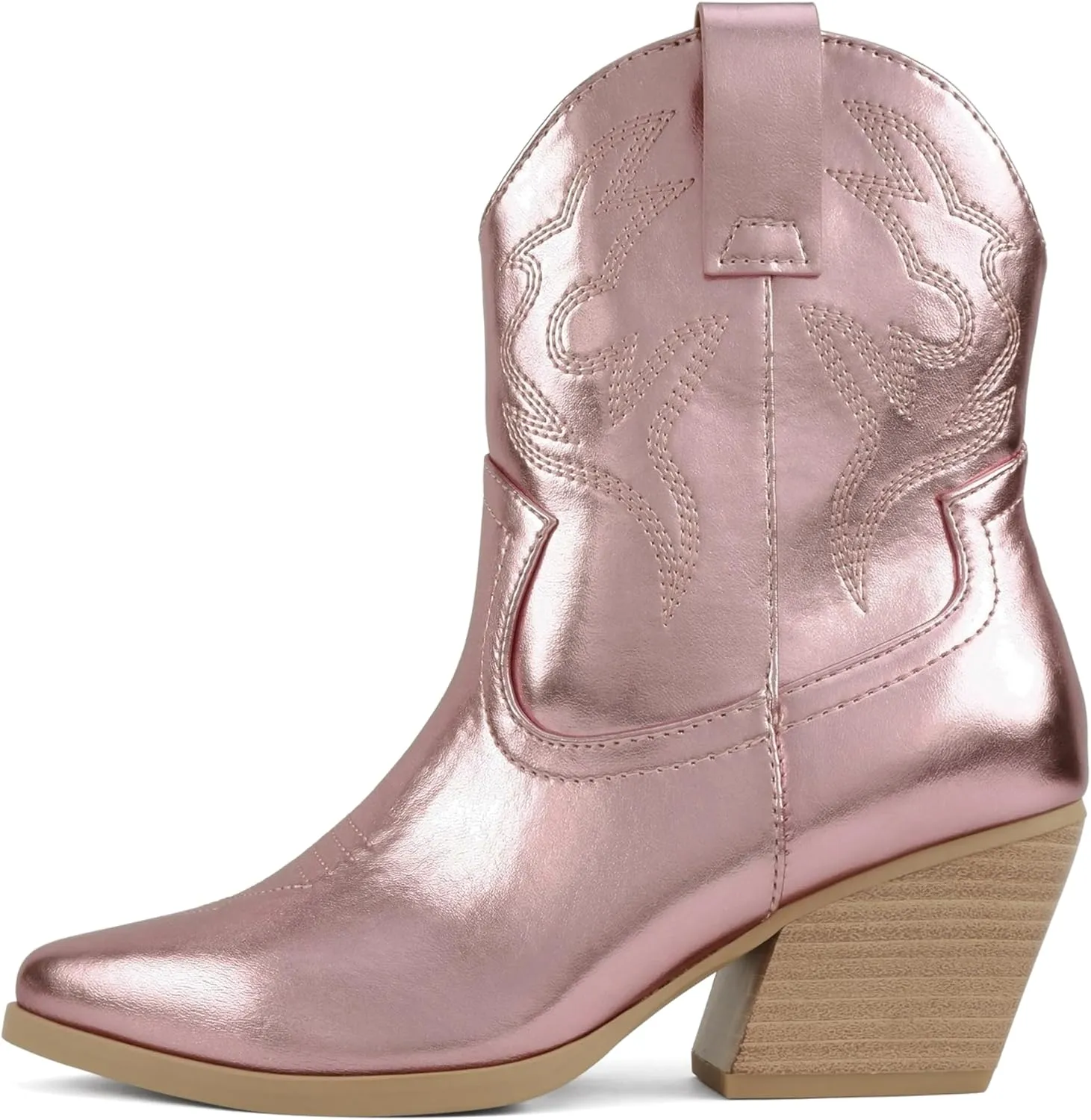 Soda “BLAZING” ~ Women Western Bootie Pointe Toe with Low Heel (Wide Fit Available)
