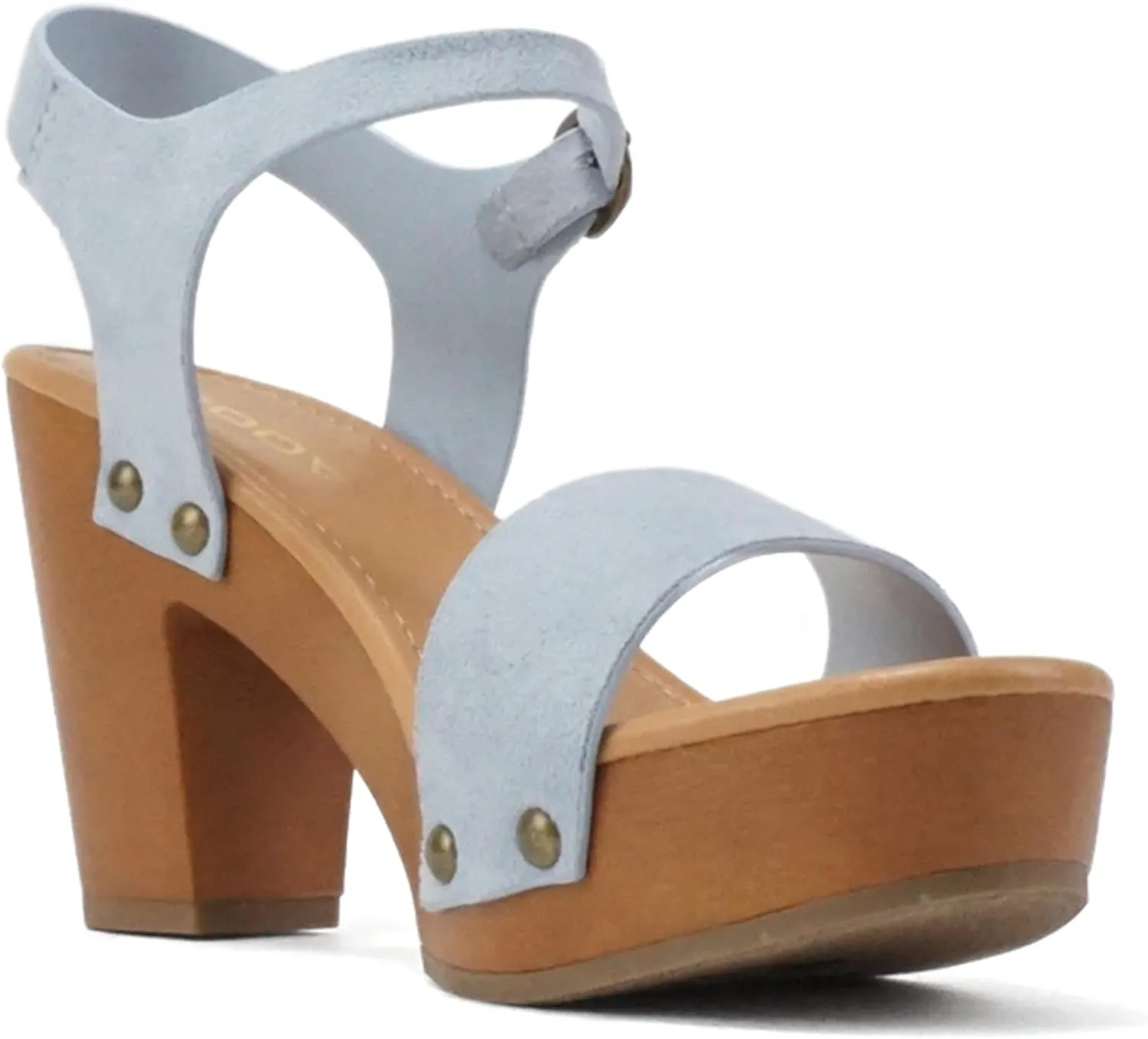 Soda CHIVAS ~ Women's Bold Buckles Studded Wedge Sandal