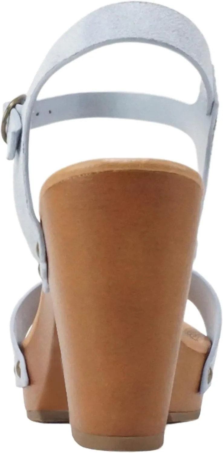 Soda CHIVAS ~ Women's Bold Buckles Studded Wedge Sandal