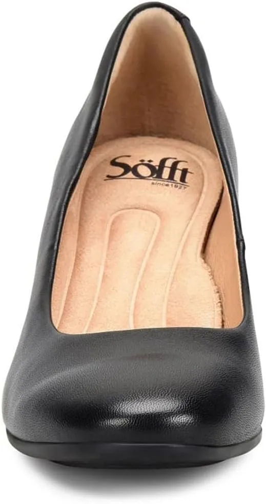 Sofft Lana Heeled Sandals for Women – Leather Lining and Upper – Microfiber Footbed – Closed Toe Style