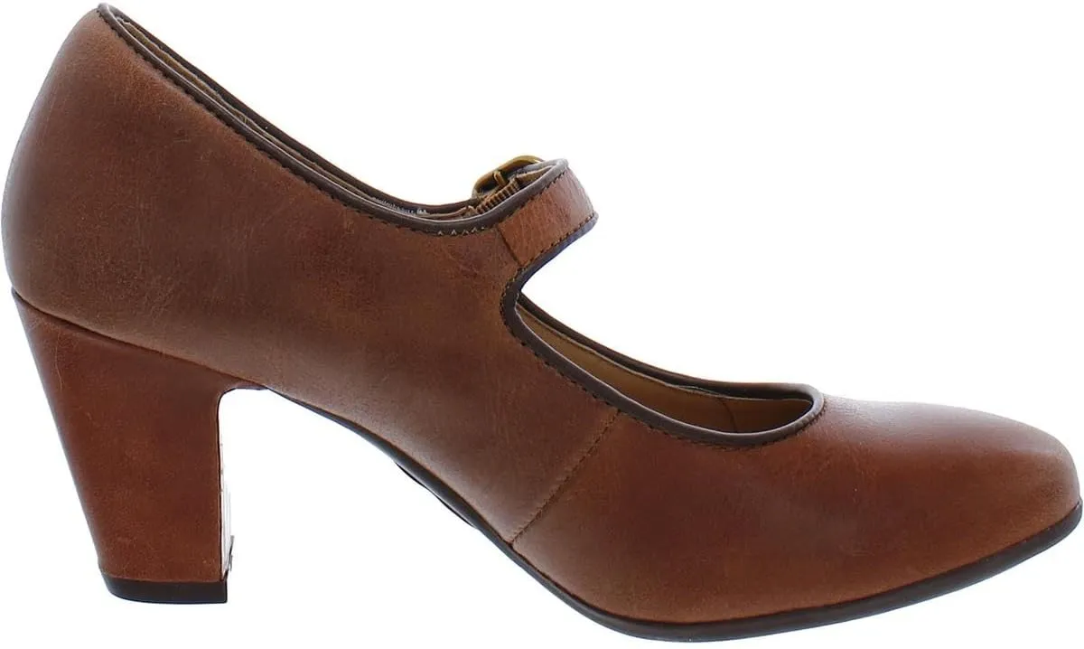 Sofft® Leslie Pump Sandals for Women – Leather Upper and Lining – Piping Details – Square Toe Silhouette