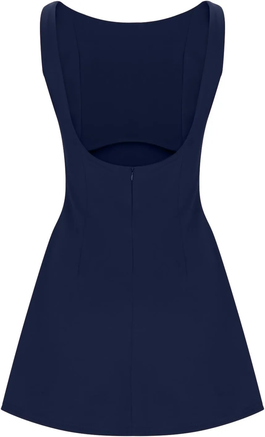 Square Neck A Line Dress for Women Sleeveless Fit and Flare Casual Summer Party Elegant Prom