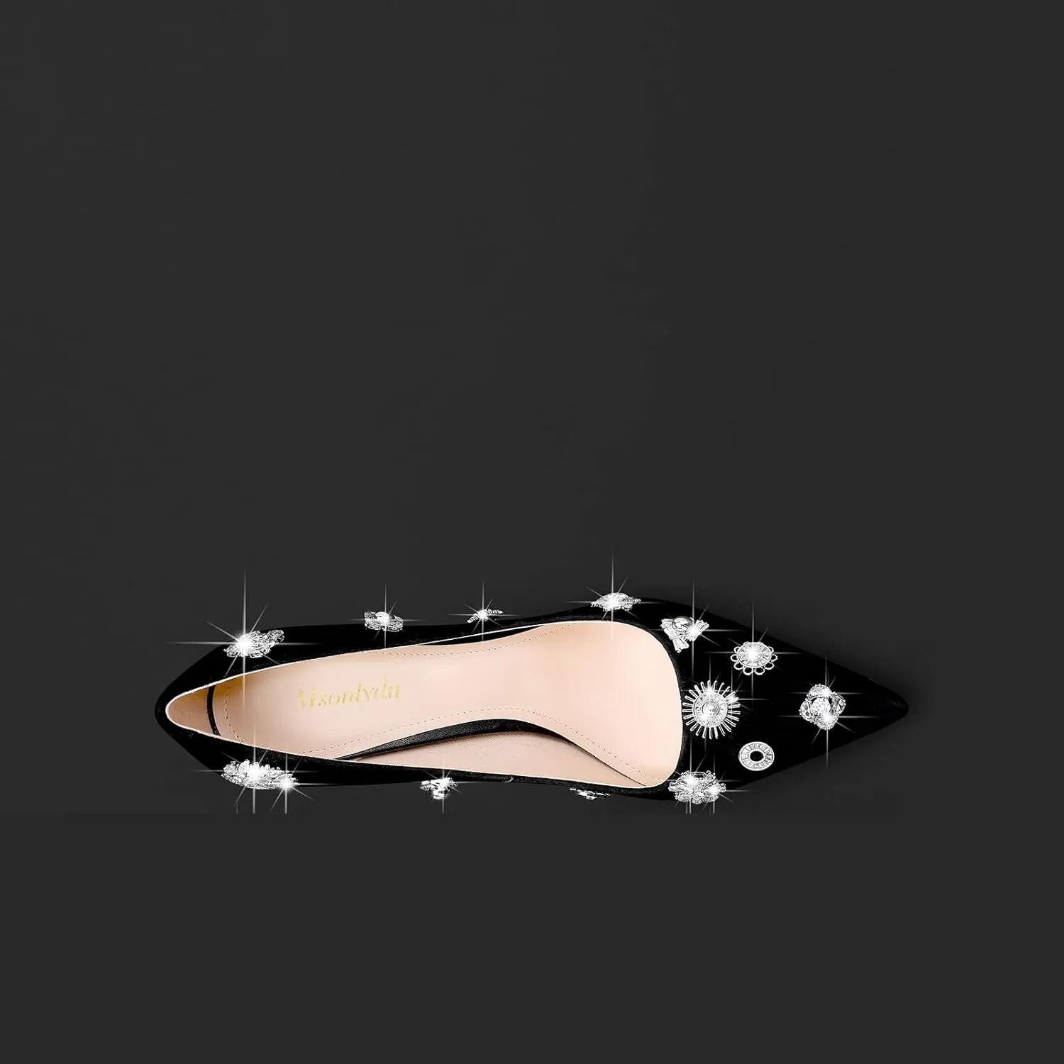 Stiletto High Heels Pumps for Women Pumps Leather Women Pointed Toe Diamond Heels Elegant for Prom 4 inch