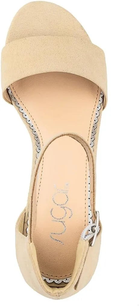 Sugar Women's Block Heel Sandals – Open Toe, Ankle Strap, Comfortable Dress Shoes for Weddings & Casual Wear