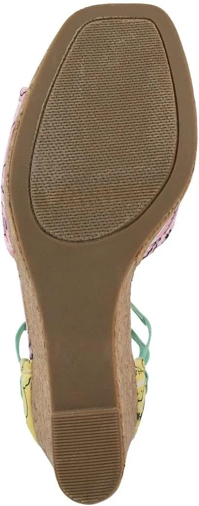 Sugar Women's Wedge Sandals – Ankle Strap Heels, Dressy Platform Open-Toe Shoes, Boho Peep-Toe Summer Pump - Chili