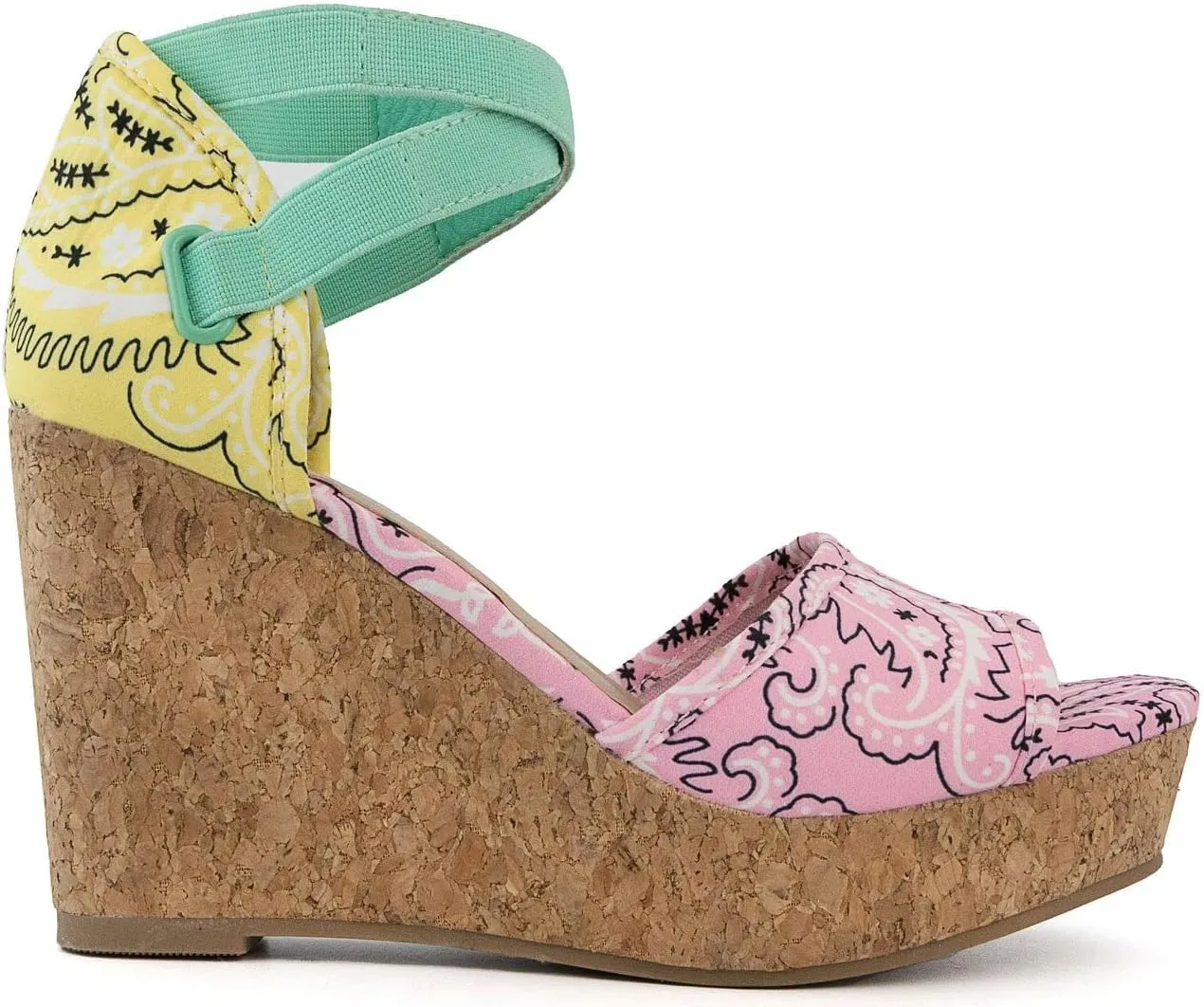 Sugar Women's Wedge Sandals – Ankle Strap Heels, Dressy Platform Open-Toe Shoes, Boho Peep-Toe Summer Pump - Chili