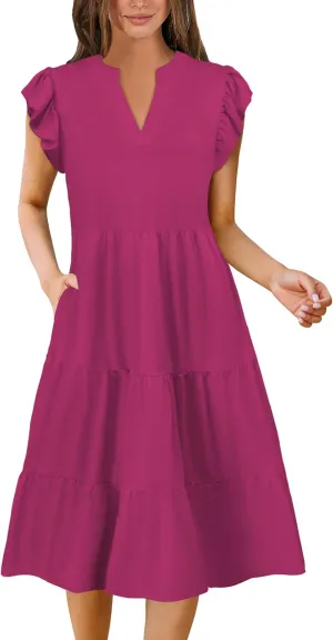 Summer Dresses for Women 2025 Elegant Classy Casual Plus Size Spring Midi Fashion Dress S-XXL