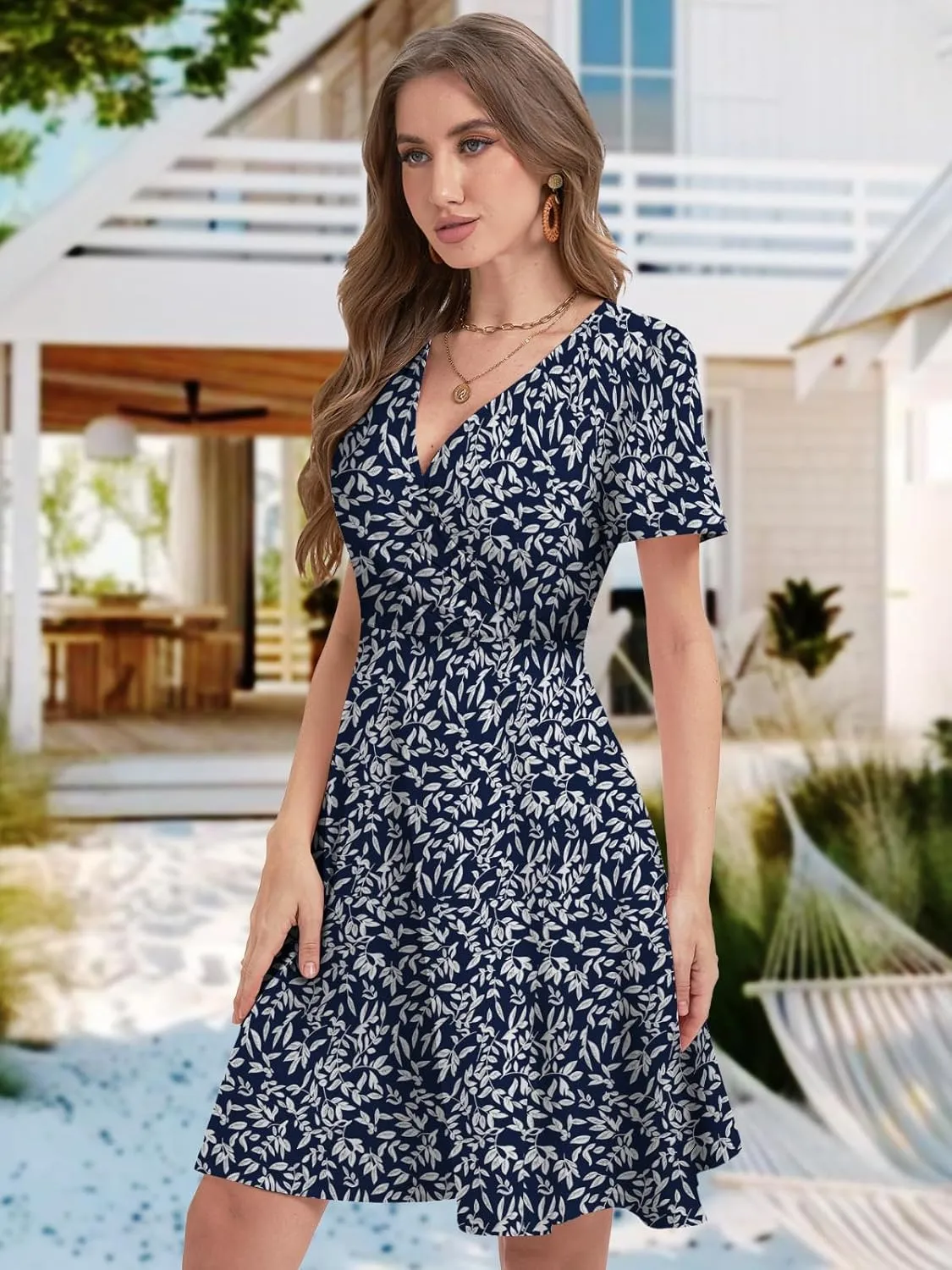 Summer Dresses for Women 2025 Floral Sundresses Elegant Classy Fashion Casual Outfit Plus Size