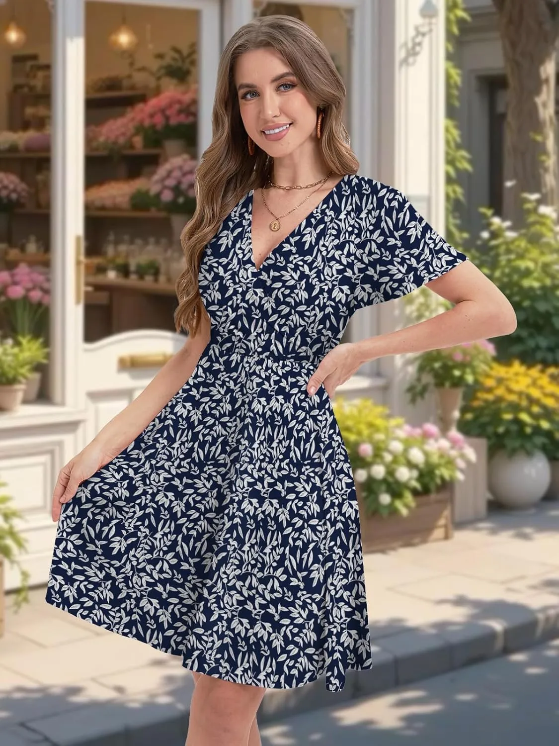 Summer Dresses for Women 2025 Floral Sundresses Elegant Classy Fashion Casual Outfit Plus Size