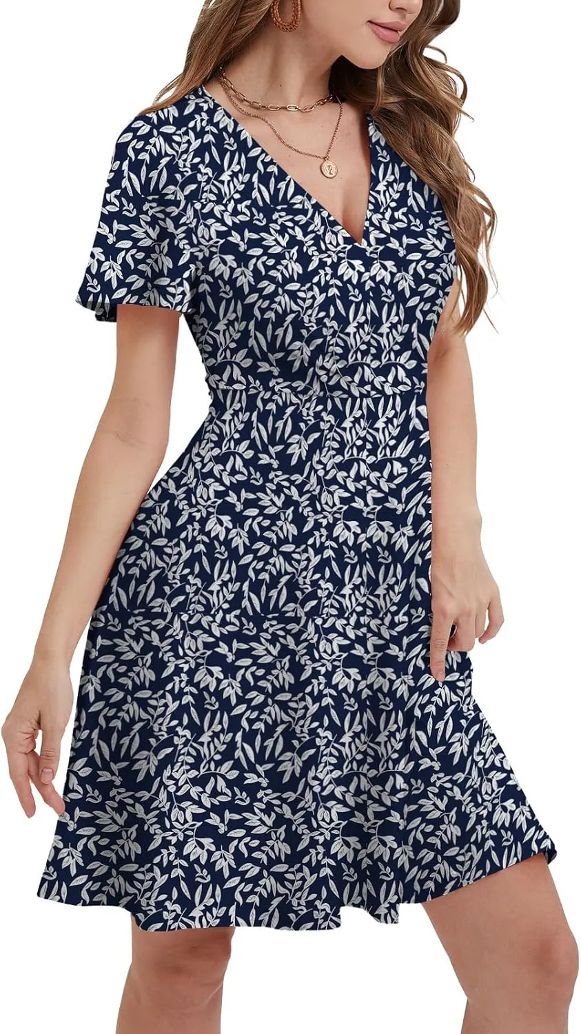 Summer Dresses for Women 2025 Floral Sundresses Elegant Classy Fashion Casual Outfit Plus Size