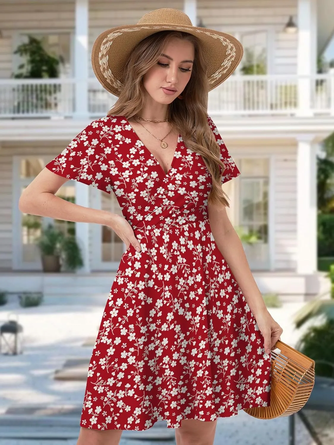 Summer Dresses for Women 2025 Spring Break Essentials Floral Sundresses Elegant Classy Fashion Casual Outfit Plus Size