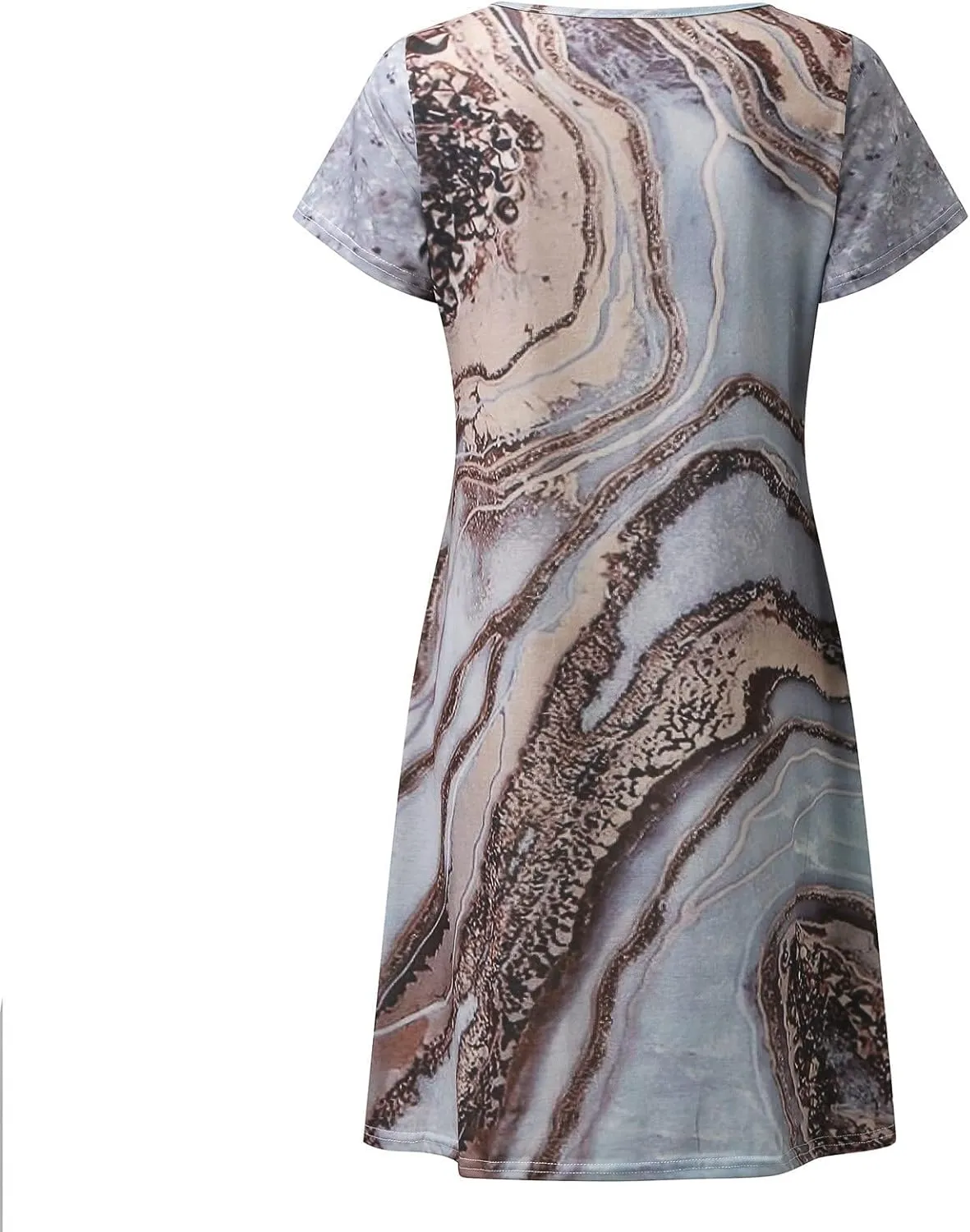Sun Dresses for Women 2025 Vacation Vintage Printed Beach Midi Dresses Casual Deep V Neck Short Sleeve Maxi Dress