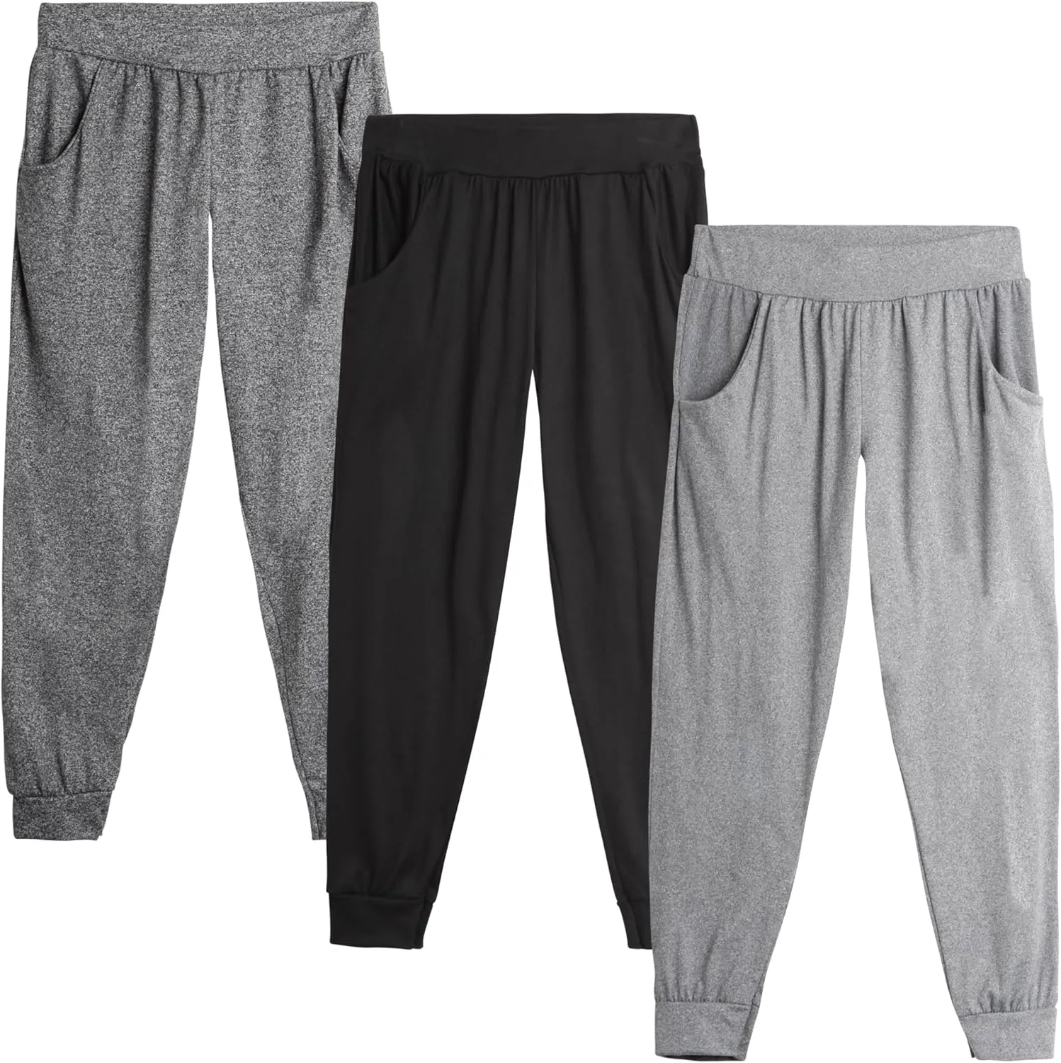 Sweet Hearts Girls Sweatpants - 3 Pack Girls' Activewear High Waisted Jogger Pants with Pockets: Made in USA (Sizes: 5-18)