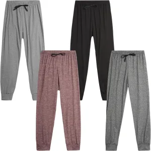 Sweet Hearts Girls Sweatpants - 4 Pack Super Soft Girls' Activewear Performance Jogger Pants: Made in USA (Sizes: 7-16)