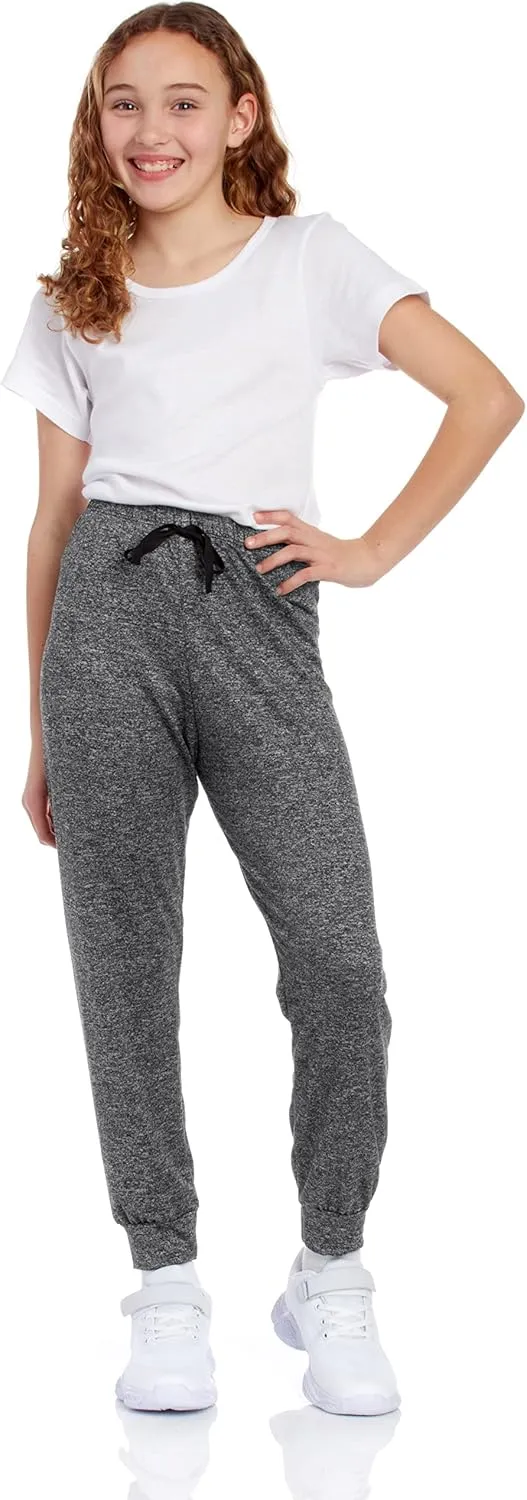 Sweet Hearts Girls Sweatpants - 4 Pack Super Soft Girls' Activewear Performance Jogger Pants: Made in USA (Sizes: 7-16)