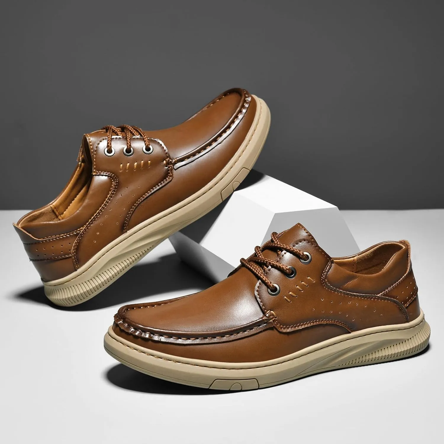 SywzX&xfybz Men's Loafers Casual Leather shoes Soft Penny Loafers for Men Lightweight Driving Boat Shoes