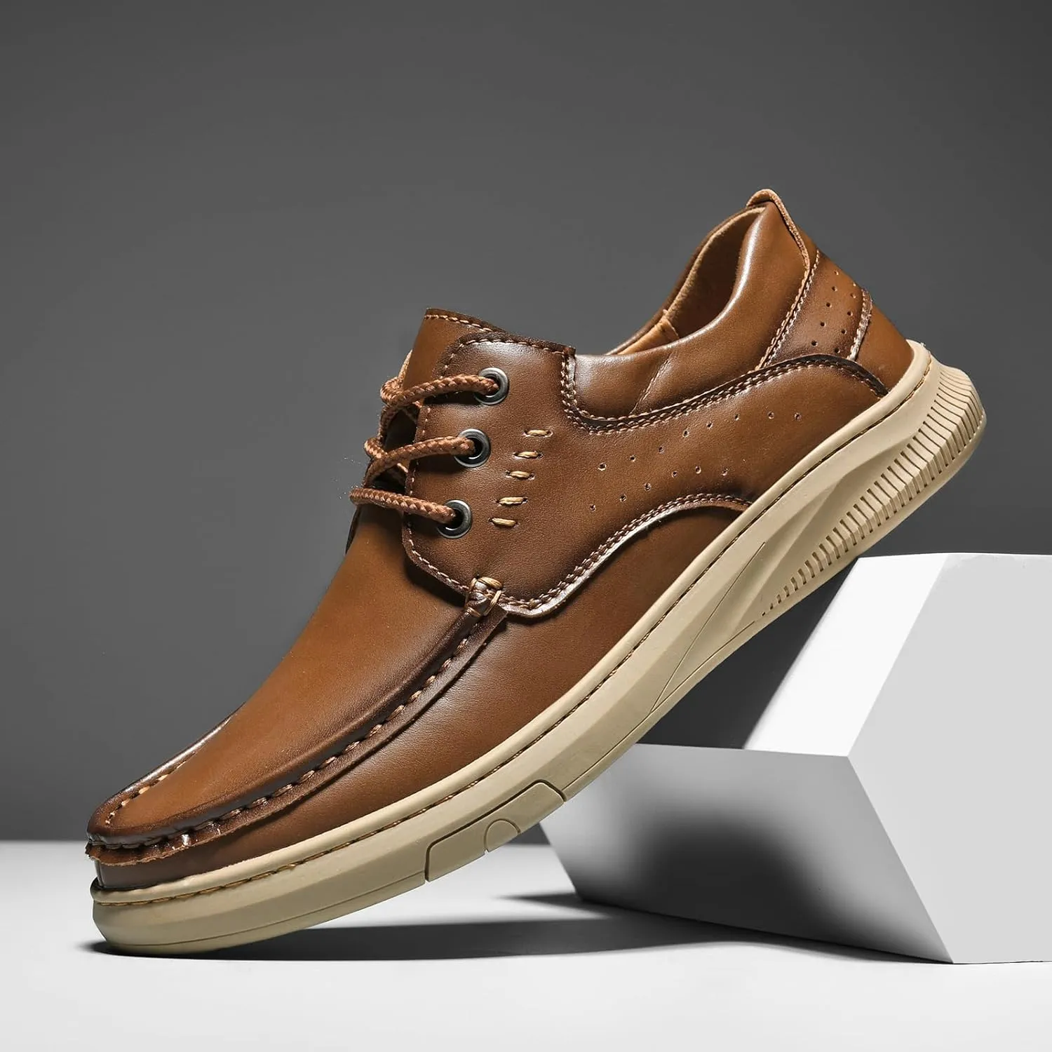 SywzX&xfybz Men's Loafers Casual Leather shoes Soft Penny Loafers for Men Lightweight Driving Boat Shoes