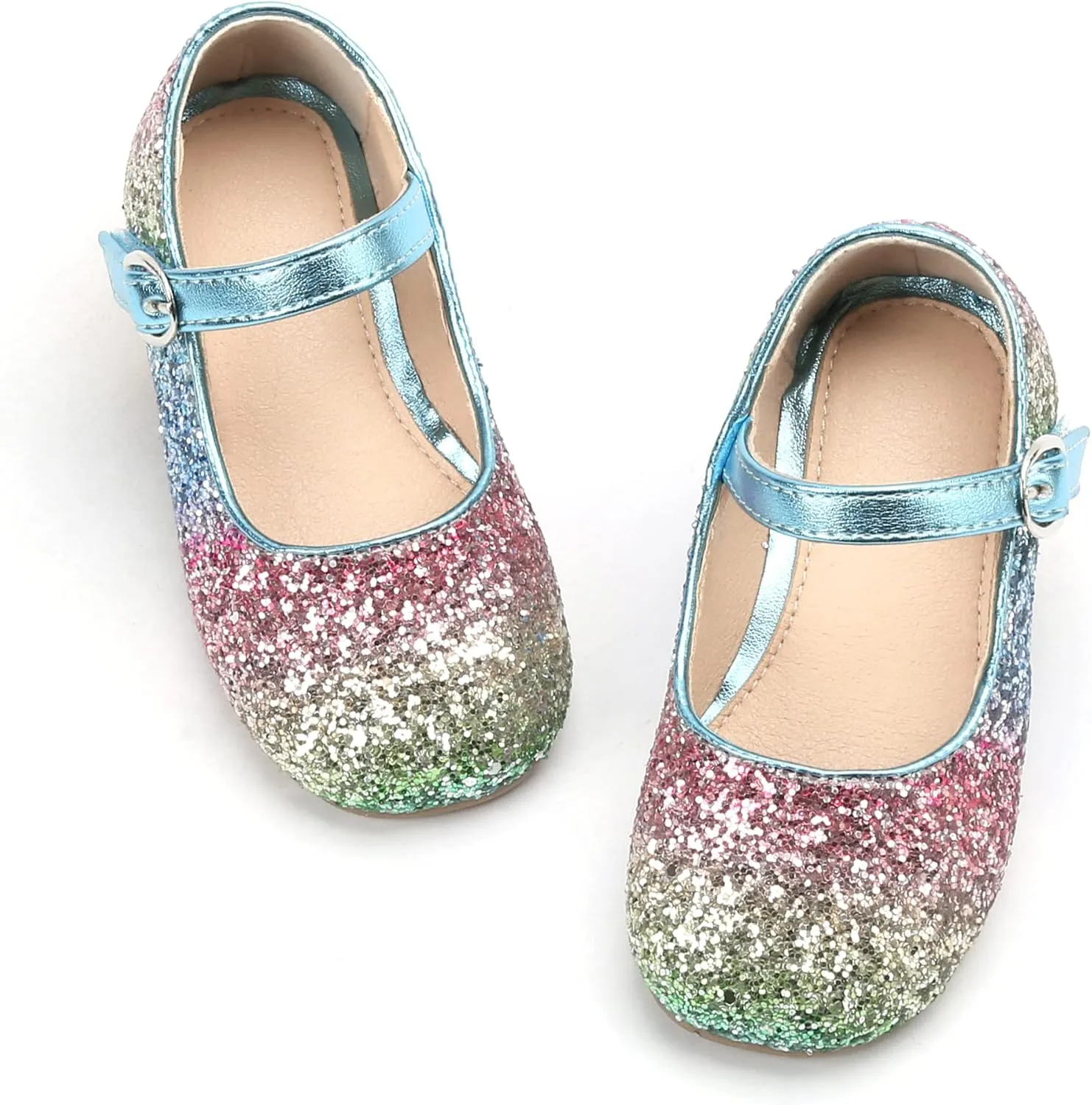 THEE BRON Little Girls Princess Shoes 3-12 Years Ballet Flats Soft Non-Slip Dress Shoes for Wide Feet