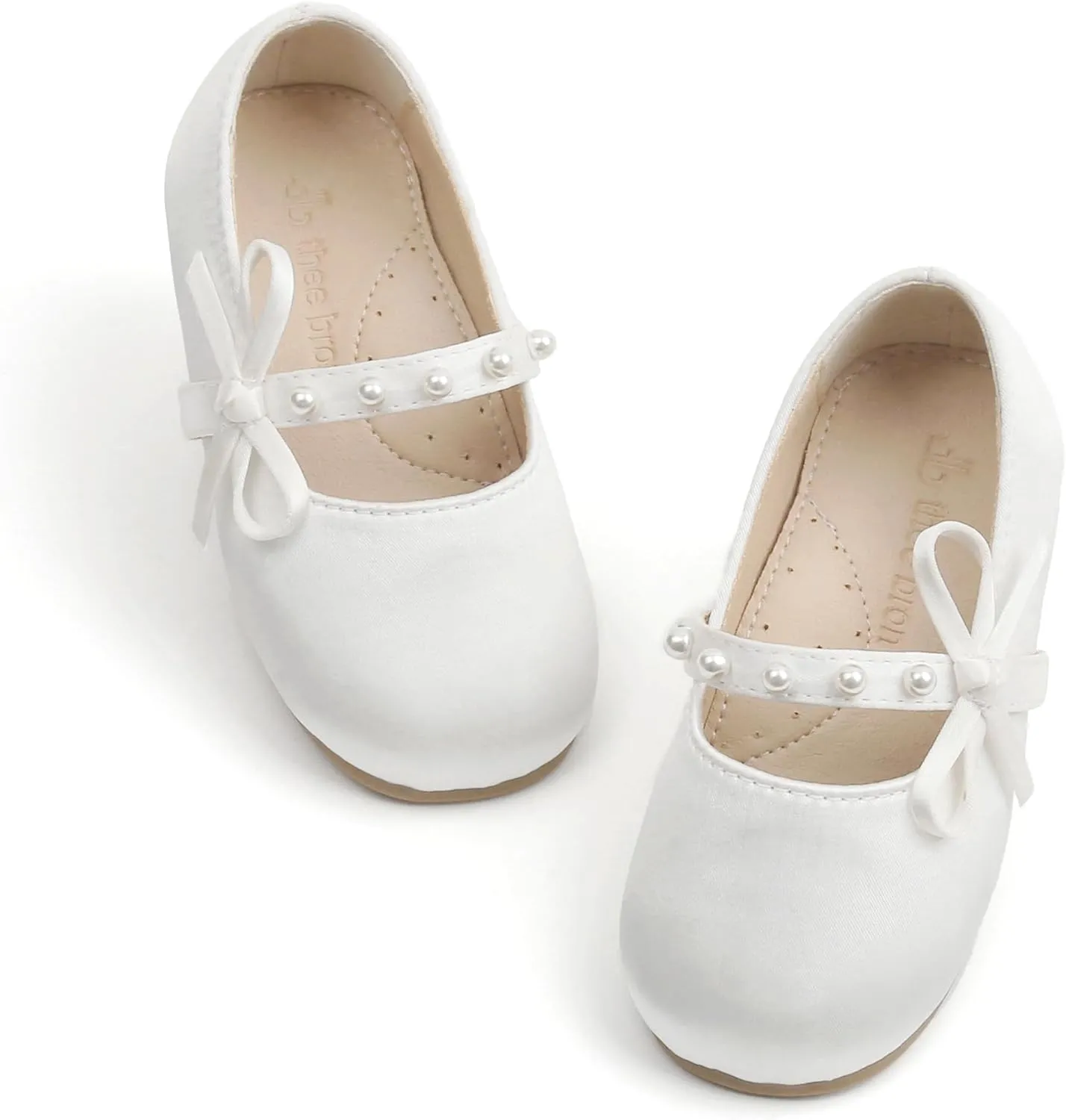 THEE BRON Little Girls Princess Shoes 3-12 Years Ballet Flats Soft Non-Slip Dress Shoes for Wide Feet