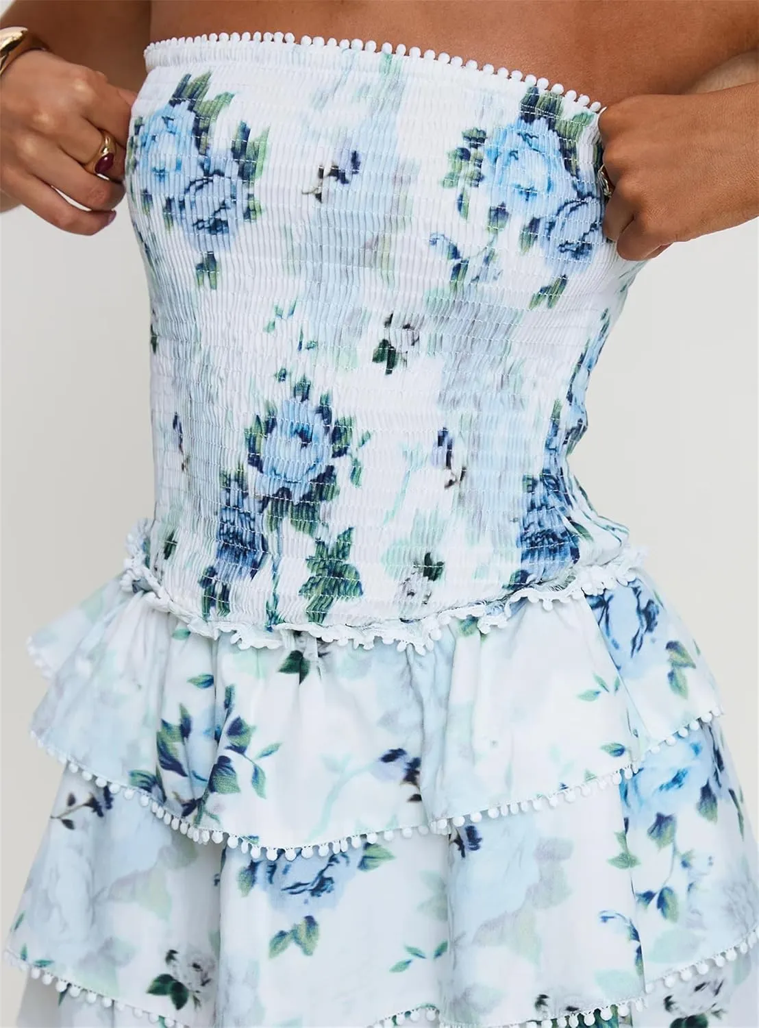 Thopavenoir Women Sexy 3D Rose Flower Mini Dress Stain Strapless Homecoming Short Dresses Elegant Prom Cocktail Party Gown