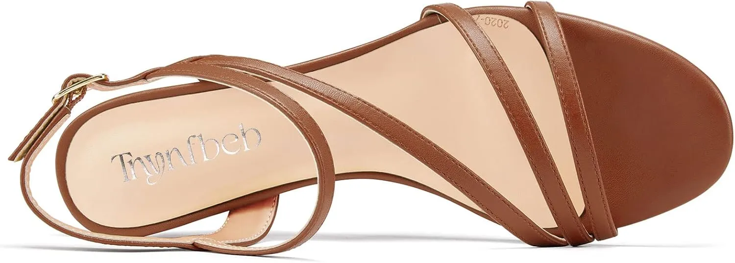 TNYNFBEB Women Low Kitten Heel Peep Open Toe Sandals Ankle Strap Buckle Prom Party Cute Basic Classic 1.4 Inches Heels
