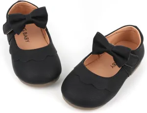Toddler Girls Mary Jane Dress Shoes Little Kids Ballet Flats Bowkont Flower Wedding Party School Princess Shoes