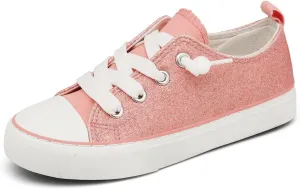 Toddler Kids Canvas Sneakers Sparkle Glitter Sequins Shoes Slip On Soft and Durable